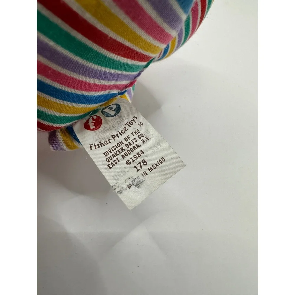 Vintage 1984 Fisher Price Learn To Dress Clown Plush Button Zip Snap Tie